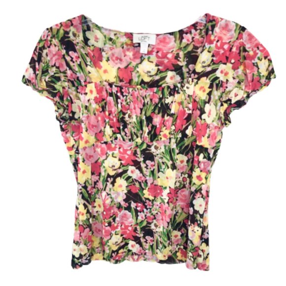 LOFT Tops - LOFT Short Sleeve Floral Print Shirt - LP
